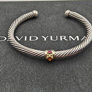 David Yurman Renaissance Collection Citrine/Rholodite Garnet Silver/18k  5mm